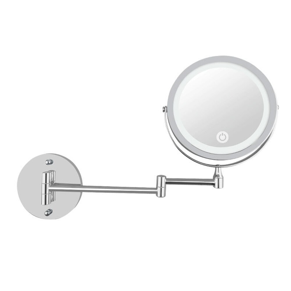 LED Dubbelzijdig Make-Up Spiegel Muurbevestiging 10x Vergroting Swivel Extension Spiegel @ LS