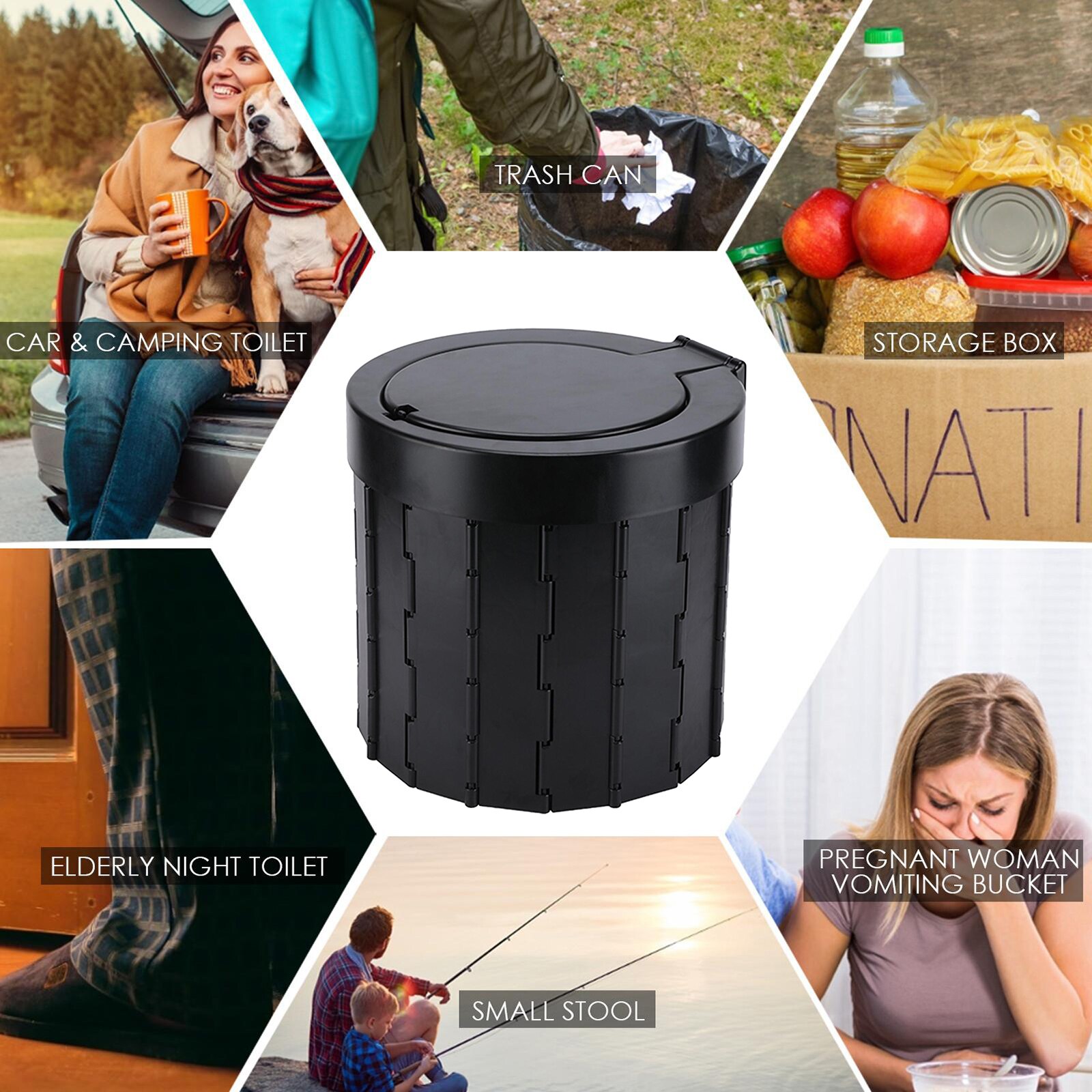 Portable Toilet Bucket Mobile WC Compact Outdoor Long Trips Temporary Toilet
