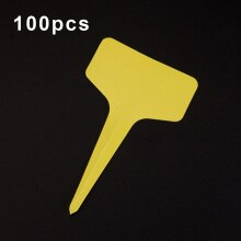 Etiquetas de PVC tipo T para plantas, rotuladores de nombre de Flores para guardería, venta de etiquetas de precios, 100 Uds.: Yellow