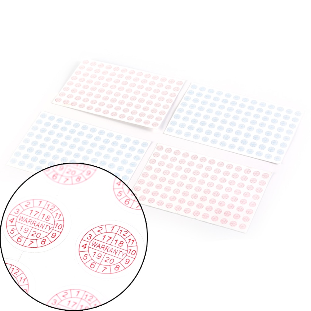 208 stuks garantie sticker veiligheidszegel sticker jaarrond maat 10*10mm rood blauw kleur breekbaar label