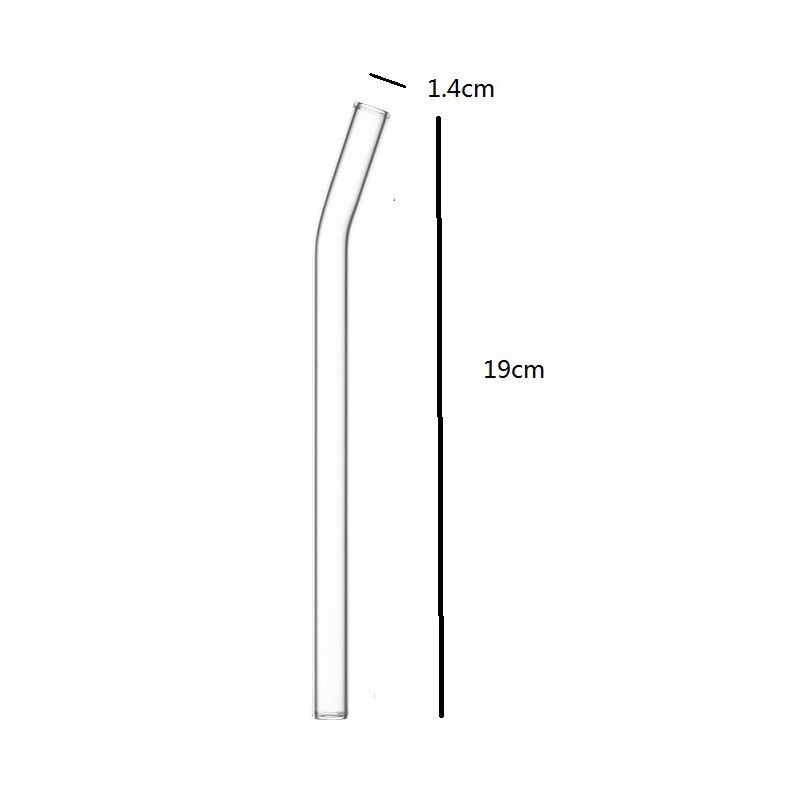 14mm Reusable Glass straw Extra Wide Pointed Bubble Tea Straw Smoothie Straw Glass drinking Straw Milk Coffee Porridge: B