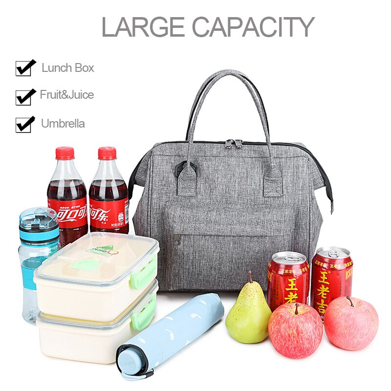 Newest Women Cooler Bag Like Refrigerator Tote Travel Thermal Bag with Zipper Pockets Lunch Box Purse