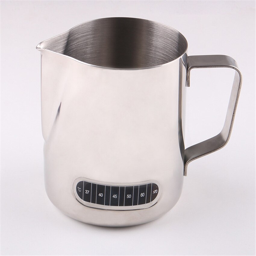 600 ml Coffee Milk Frothing Pitcher With Built-In Thermometer Stainless Steel Espresso Steaming Pitchers with Thermometer