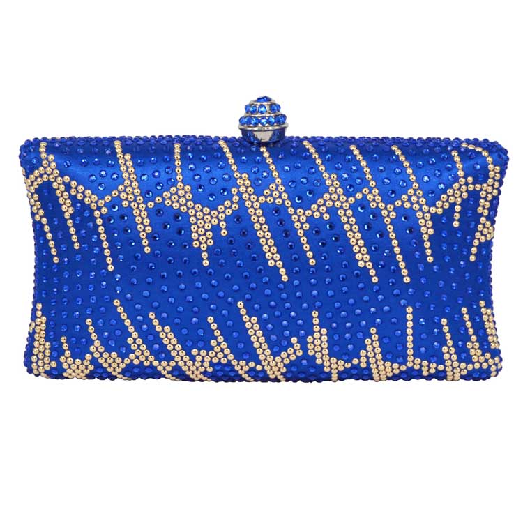 6 color Silver sparkly Crystal Evening Clutch Bag Lovely banquet Purse Wedding Party Bag stylish Mini Handbags 39: blue