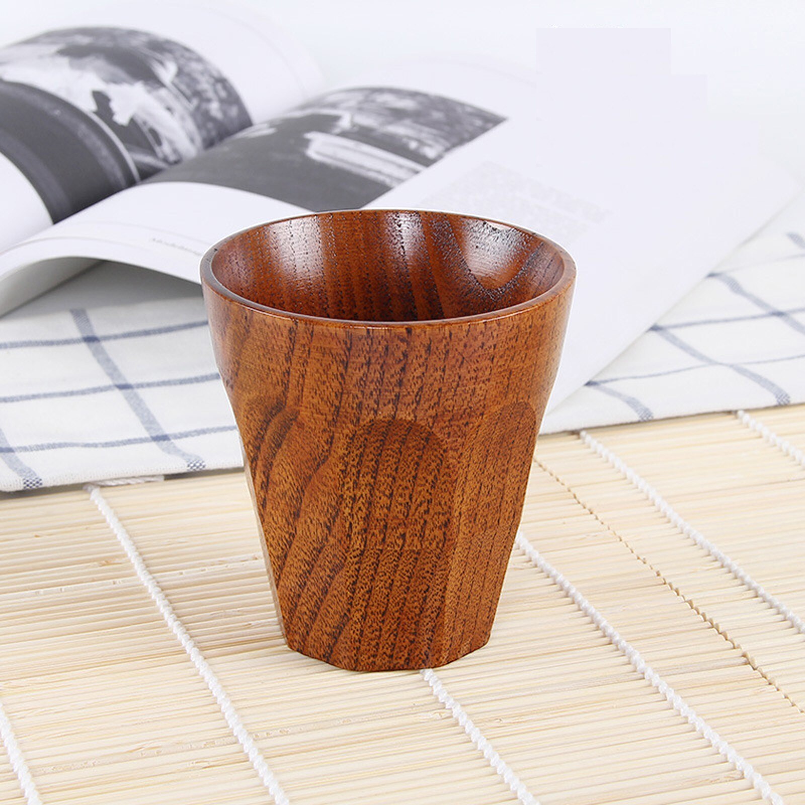 Vasos grandes de madera para el vientre hechos a mano, tazas de madera Natural para Cerveza, Té, café, leche, agua, Bar de cocina, vasos,