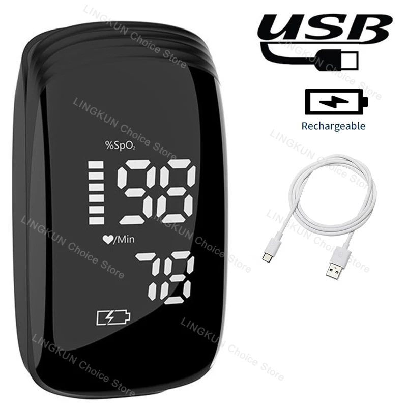 Bracelet d'oxymètre médical Rechargeable, lanière, oxymètre de pouls du bout des doigts, moniteur de Saturation en oxygène dans le sang, affichage numérique LED pour enfant: 6