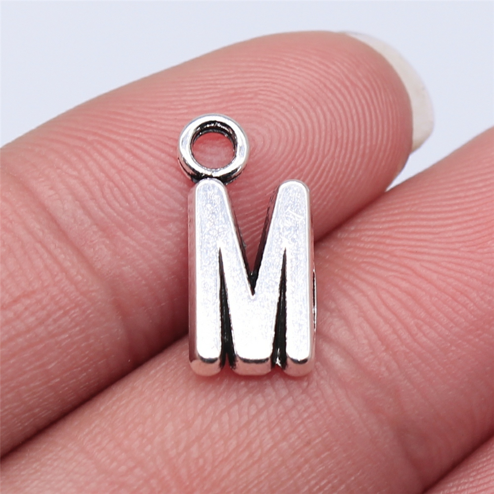 WYSIWYG 26pcs 16mm Alfabet A-Z Letters Charms Antiek Zilver Kleur Hangers Maken DIY Handgemaakte Tibetaanse Vinden Sieraden