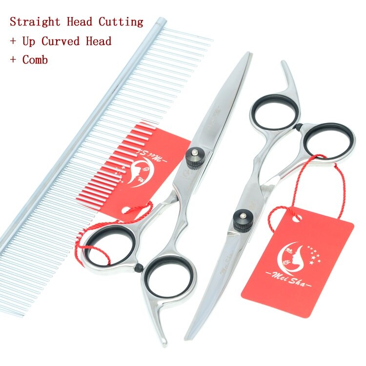 6.0" Japan Steel Dog Grooming Scissors Pet Straight Cutting Shears Thinning Clipper Cat Curved Scissor with Comb Forceps HB0023