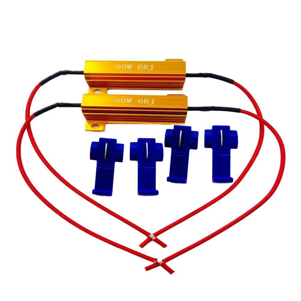 2 uds H7 50W 6Ω coche LED resistencia de carga controlador advertencia decodificador de cancelador luz Error libre 12V toda la serie de resistencia: blue
