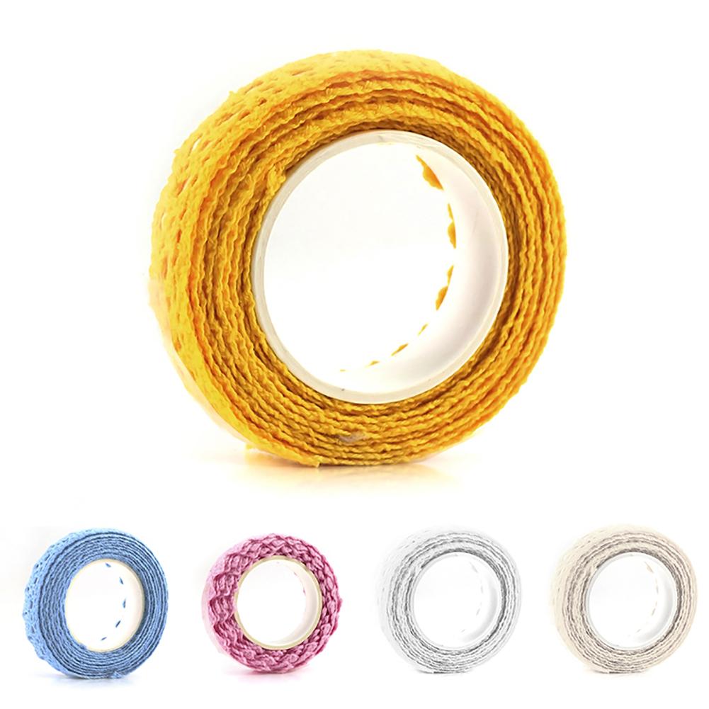 Cinta de tela de encaje adhesiva, cinta con encaje de algodón para decoración artesanal, cintas adhesivas de papelería, , vacaciones, 2,5 M