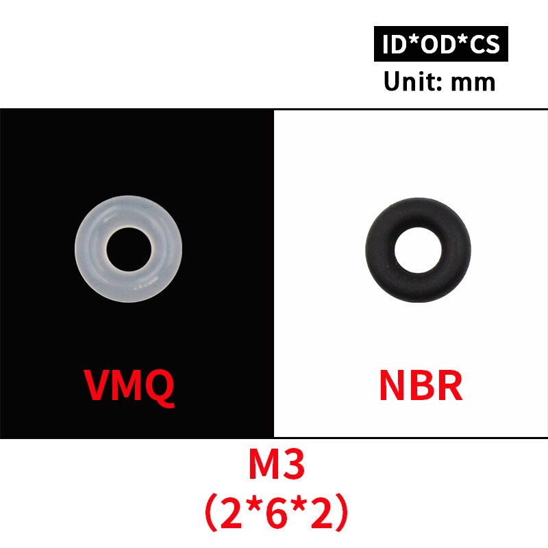 20Pcs M3 M4 M5 M6 M7 M8 M9 M10 Wit Silicon Zwarte Nbr O-Ring Seals Schroef Washer rubber Washer Pakking Ring Assortiment Pakkingen: M3 / NBR    (Balck)