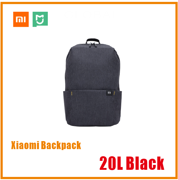 Xiaomi Colorful Mini Backpack Bag 8 Colors Level 4 Water Repellent 10L Capacity 165g Weight YKK Zip Outdoor Smart Life: 20L Black