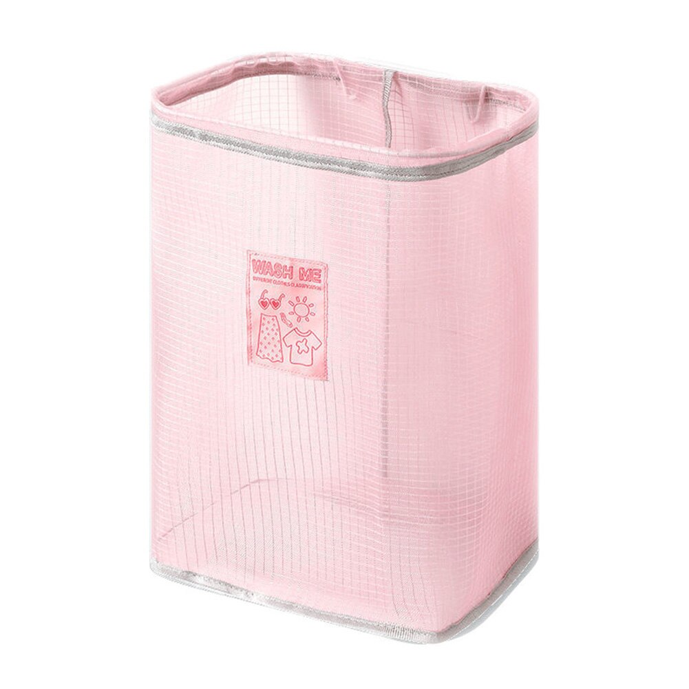 Dirty Clothes Folding Punch Free Wall Hanging Strong Bearing Home Storage Basket Laundry Hamper Organizer Mesh Bathroom Sundries