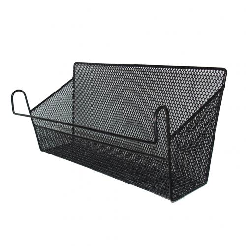 Metal Mesh Dorm Bedside Hanging Basket Wire Bookcase Shelf Rack Bunk Organizer: Black