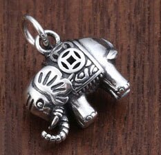 FNJ 925 Silber Anhänger Elefanten Münzen Herz Ursprüngliche Reine S925 Thai Silber Anhänger für Schmuck Machen Männer Frauen: Default Title