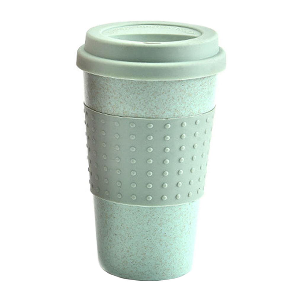 Rejse bærbar polka dot termisk isoleret te kaffe krus kop genanvendelig bambus fiber miljøvenlige rejse krus: Grøn