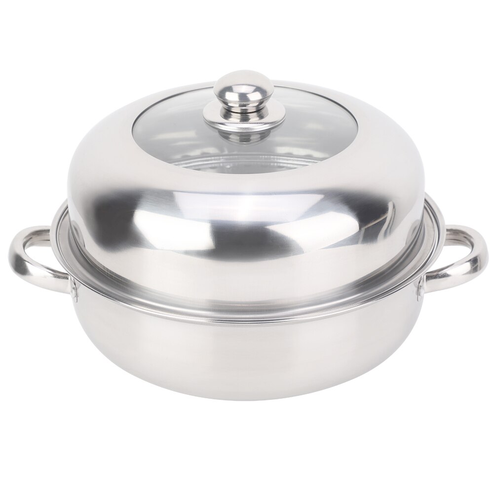 28CM Anti SlipStainless Staal Enkele Laag Soeppan Hotpot Voedsel Stoomboot Kookgerei Huishoudelijke Koken Multifunctionele Pot