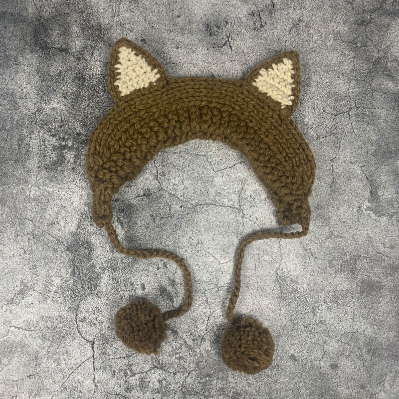 Mode Kikker Hoed Mutsen Gebreide Winter Hoed Effen Hip-Hop Skullies Gebreide Muts Cap Kostuum Accessoire Warm Winter motorkap: 19