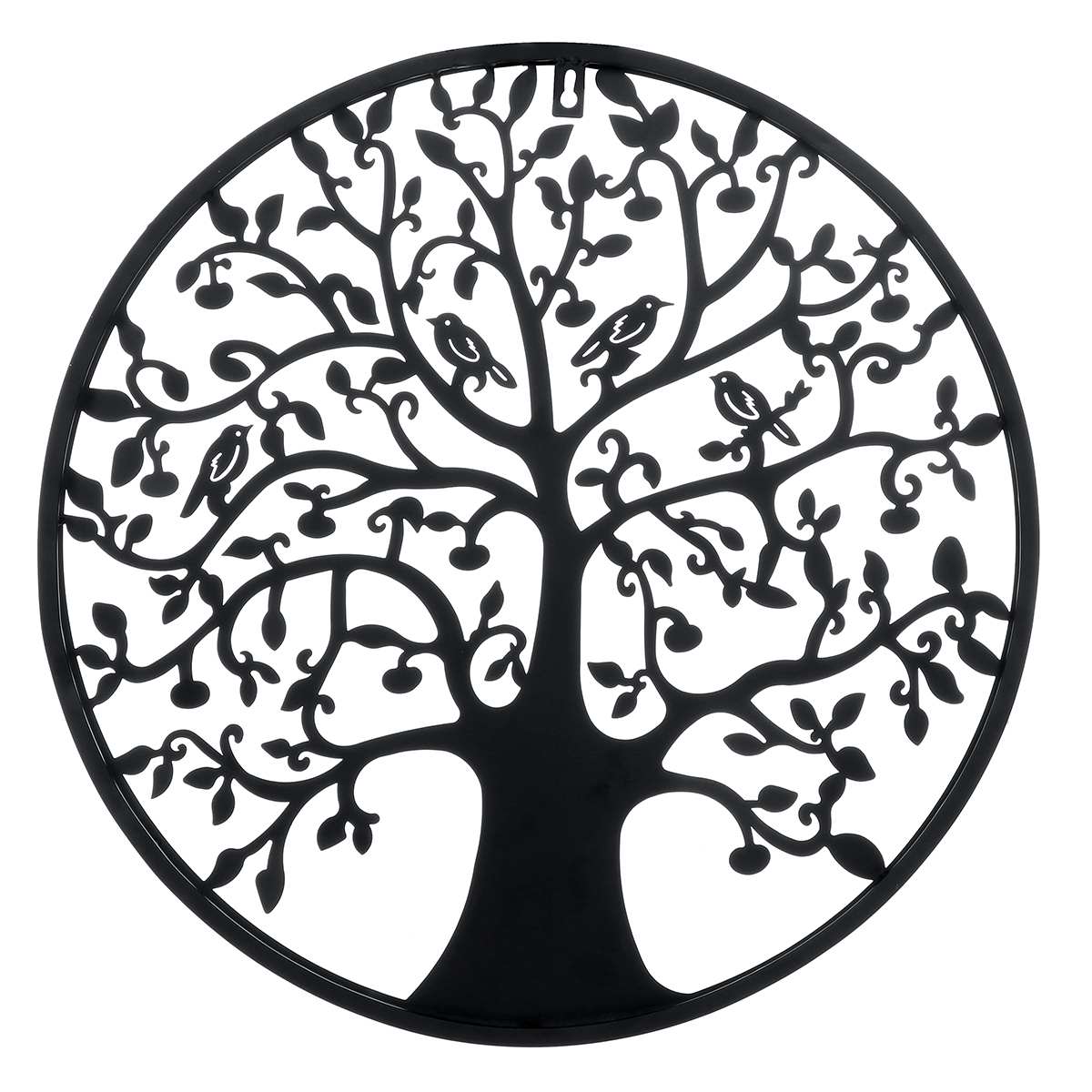 51cm Tree of Life Iron Art Home Hanging Ornament Nordic 3D Iron Tree Round Wall Hanging Decorations Art Home Wall Decoration