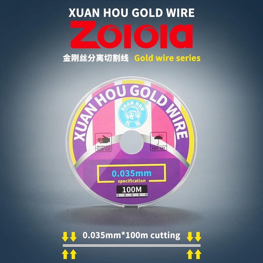 XUANHOU ZOLOLA 0.028mm 100M LCD Gold Wire for Mobile Phone Screen Display Glass Separation Line Repair Tool
