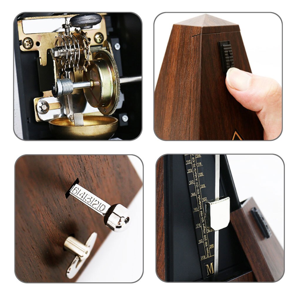 Metrónomo para guitarra, tipo torre, timbre, ritmo mecánico, péndulo, metrónomo para guitarra, bajo, Piano, violín, accesorios