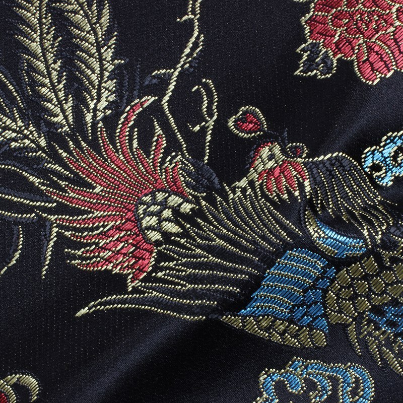 Sac épée de samouraï Dragon et phénix, Katana en Tissu noir de 135cm