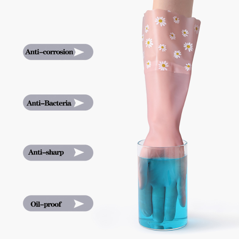 Haushalts Handschuhe Gummi Wasserdicht Geschirr Handschuhe Dicke Warme Arbeit Handschuhe Dauerhaft Öl-nachweisen Schlecht Küche Reinigung Werkzeuge