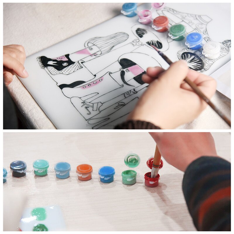 6-color Set Pottery Art on-glaze Color Pigment Jingdezhen Ceramic Painted Pigment Low Temperature Firing 750~850 Degrees