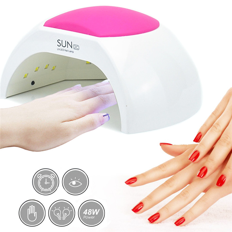 Lámpara de 48W para uñas, secador de uñas para Gel UV, LED, máquina de uñas de Gel, Sensor infrarrojo, temporizador Digital, SUN2 #297986