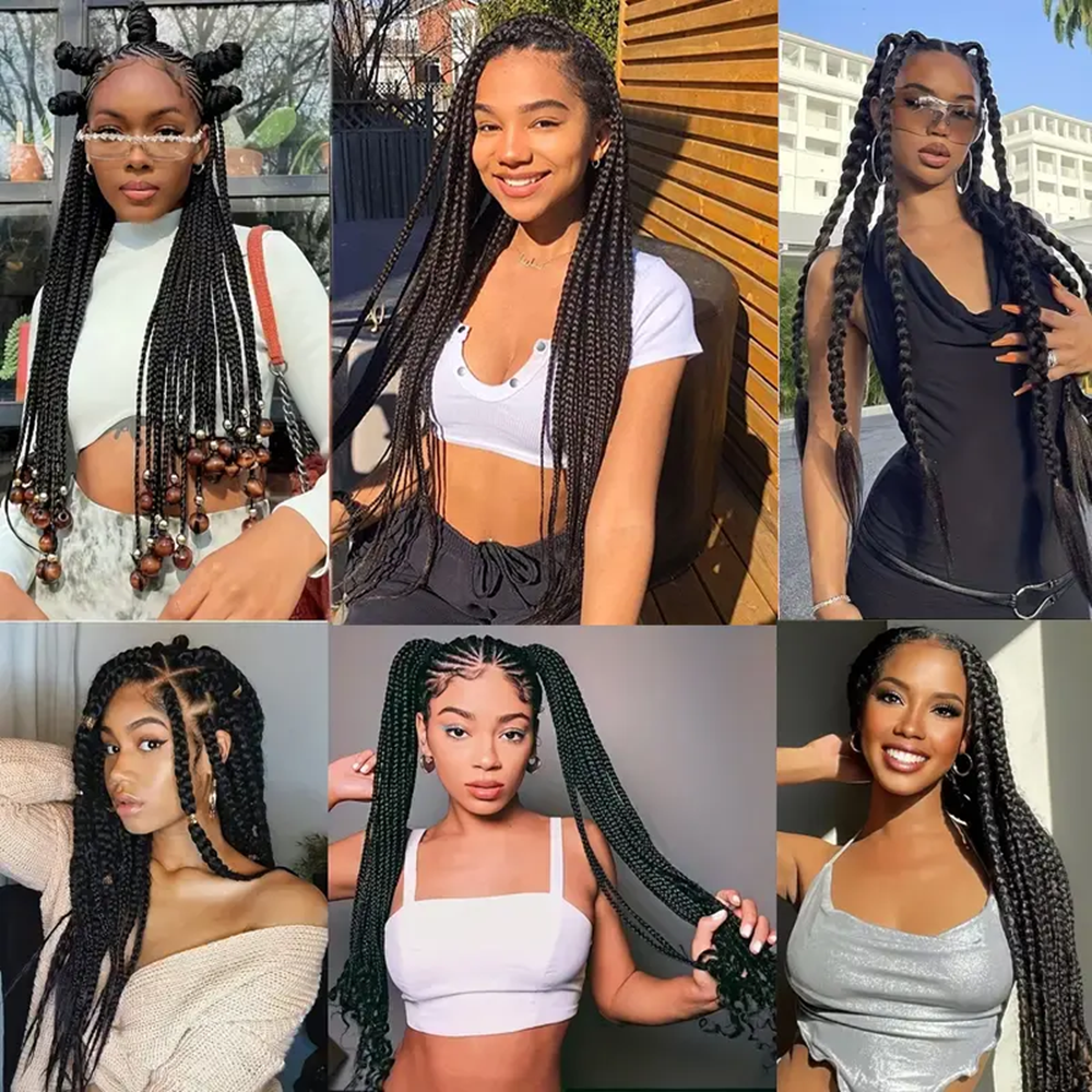 Trenzas sintéticas de pelo trenzado Jumbo de 82 pulgadas de largo, extensiones de cabello de ganchillo, trenza preestirada de 165g, para mujeres negras