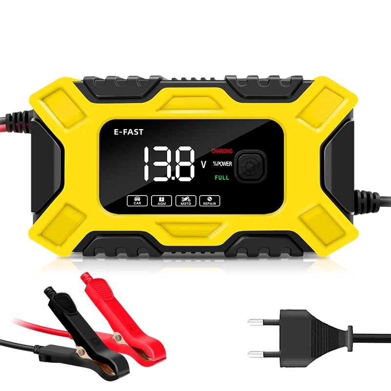 Automatische Autobatterie ladegerät Anfang Reparatur ladung intelligente Schnell ladung für 12V 6a Motorräder digitale Autos Geländewagen: Lavendel