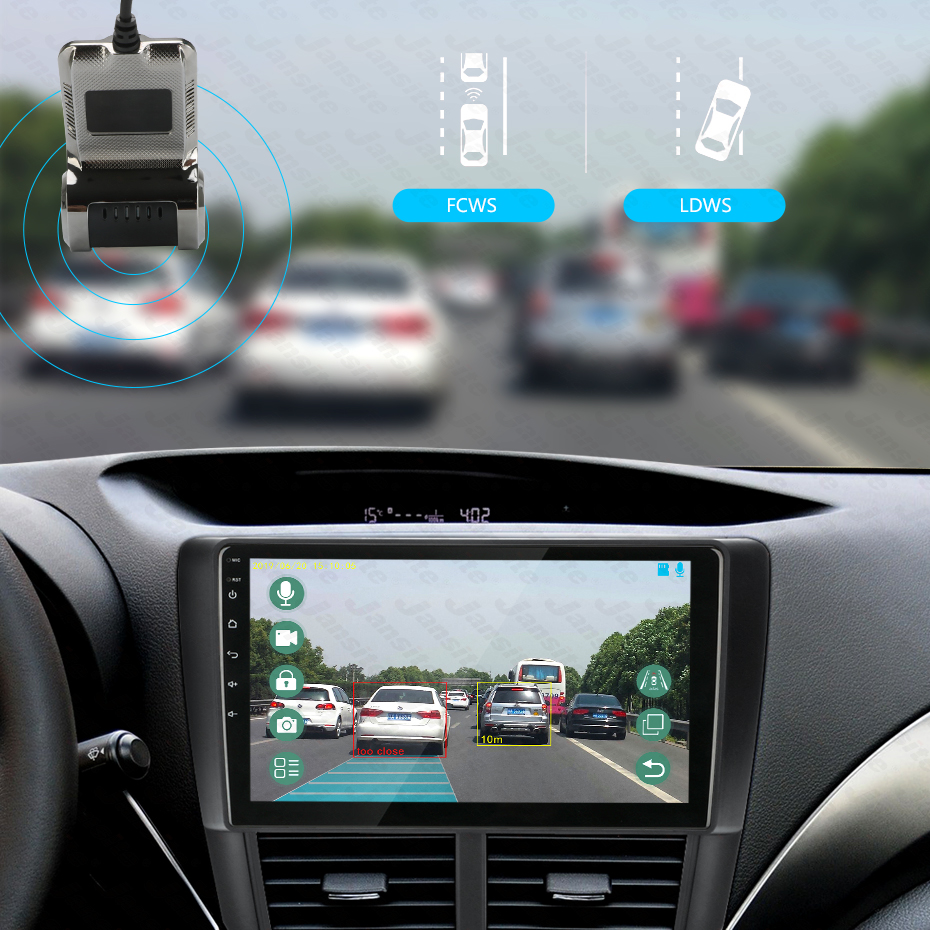 Cámara Develuck ADAS USB DVR para coche DVD reproductor Android cámara de salpicadero unidad principal de navegación Full HD alarma de voz de Audio automático g-shock