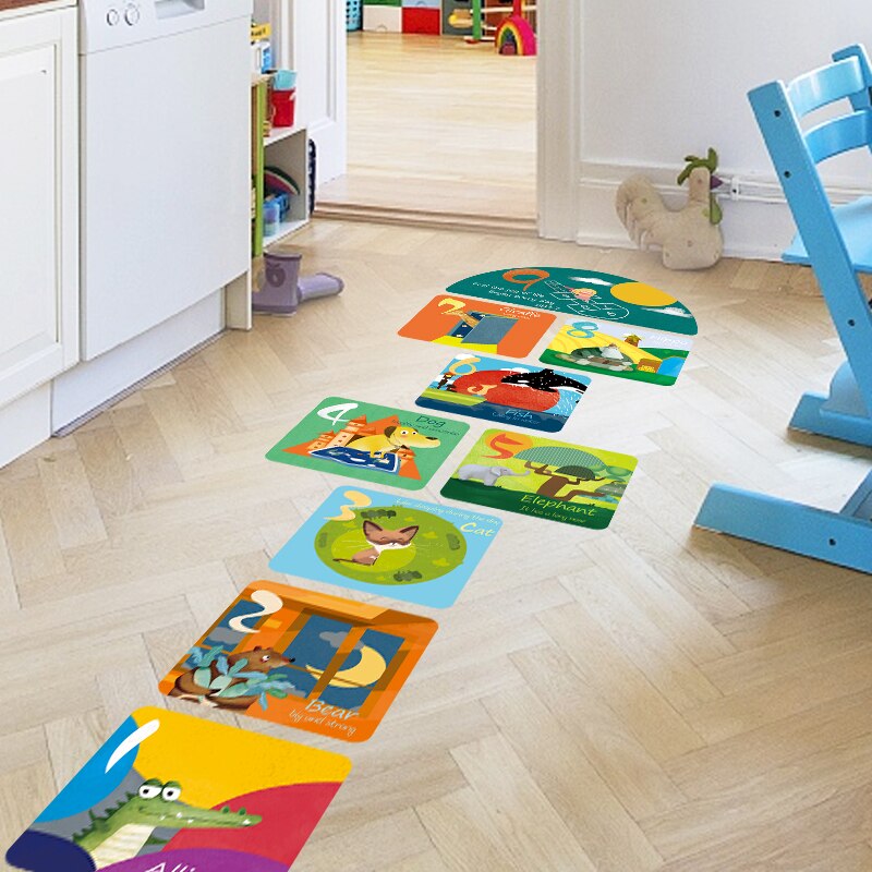 digital floor stickers classroom decoration waterproof wall stickers children's class wallpaper self-adhesive painting