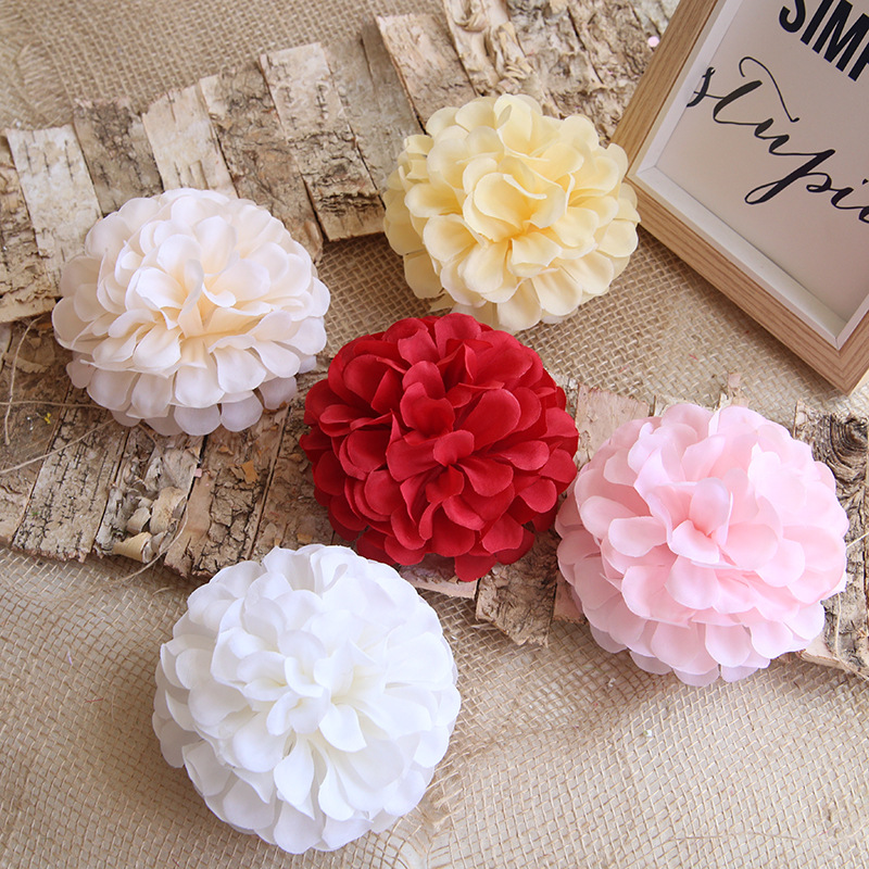 Grosse boule de marguerite 3 pièces 10cm | Fausse fleur artificielle de , fleur pour mur de maison et mariage, bricolage de décoration d'arrière-plan manuel