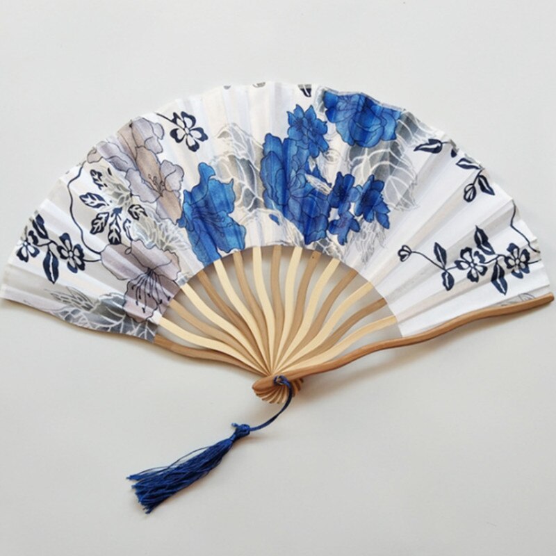 1PC Kreative Chinesische Klassische Blume Falten Hand Gehalten Prom Handwerk Fan Bambus Papier Party Hochzeit Geburtstag Dekor Jahrgang Bambus SW: 15
