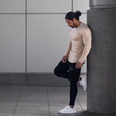 2020Autumn and Winter Muscle Fitness Brother Sports Running Training Long-sleeved T-shirt Men's Slim Long-sleeved T-shirt