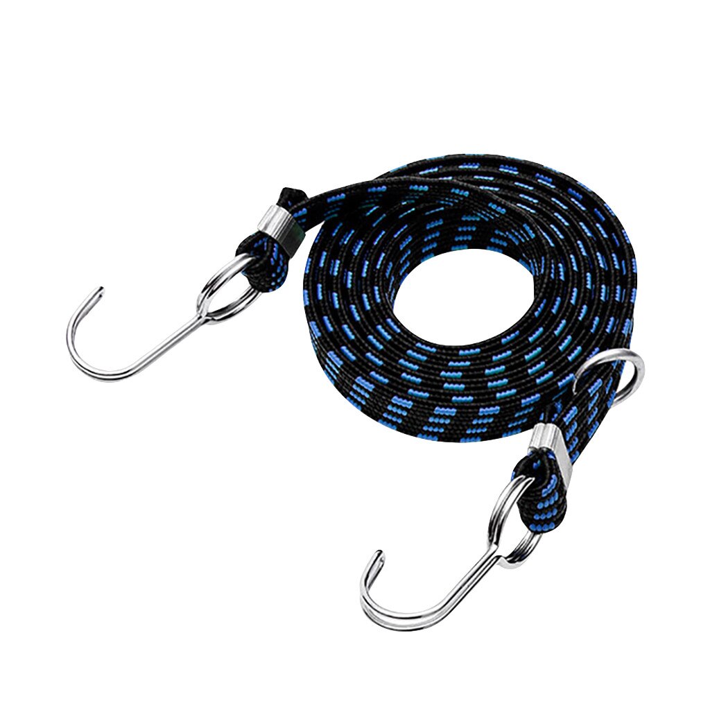 Luggage Tied Rope Stacking Banding Elastic Cord Strap For Motorcycle Bicycle Cargo Racks Strap Tie Fixed Band Hook Black: blue