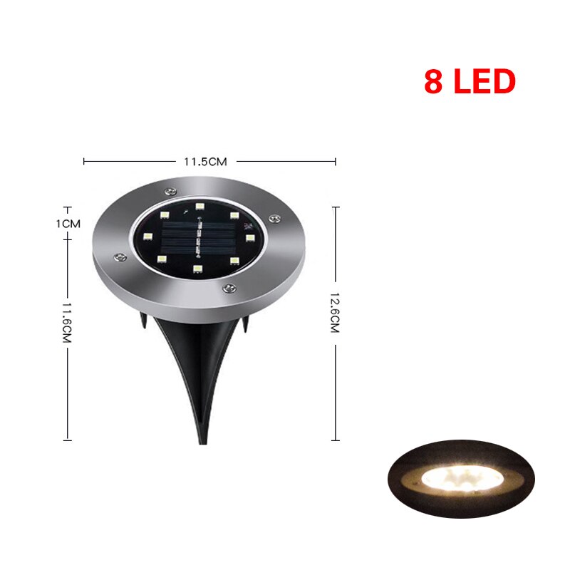 12/1Pack Solar Led Tuinverlichting Outdoor Onder Grond Lamp IP65 Terraza Terrasse Landschap Verlichting Voor Gazon Patio pathway Yard: Warm White / 4PC