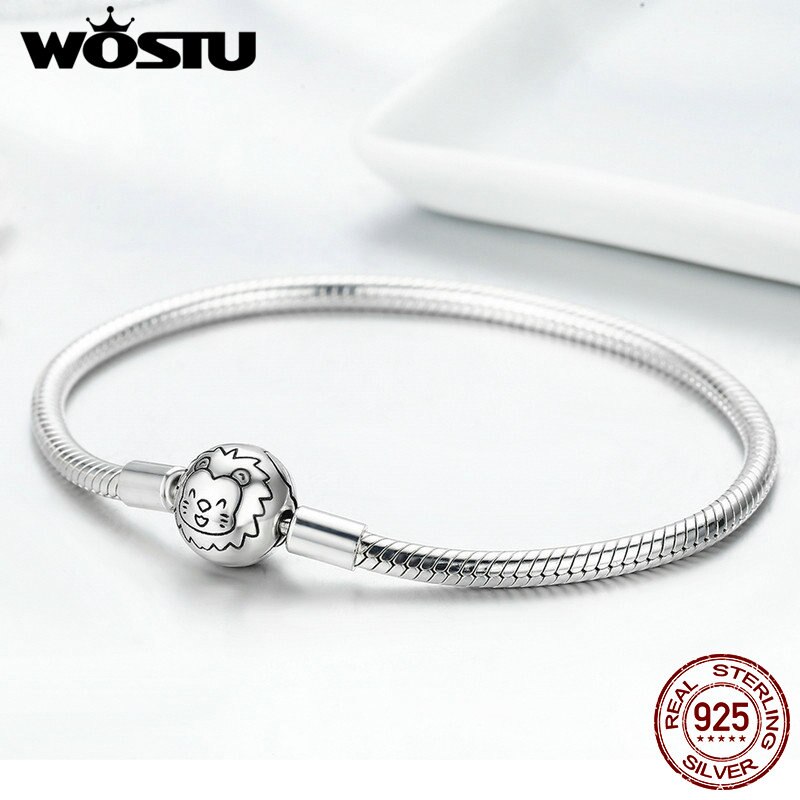 Wostu 100% 925 prata esterlina rosa aaa zircão cúbico charme strand pulseiras para as mulheres ajuste diy contas de prata esterlina jóias presente