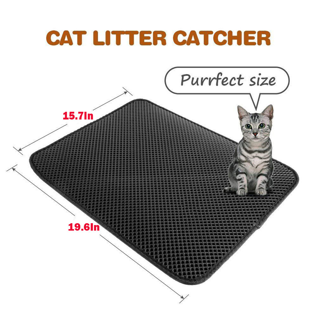 Undefined Waterproof Pet Cat Litter Mat Double Layer Litter Cat Bed Pads Trapping Pets Litter Box Mat Pet Product Bed For Cats