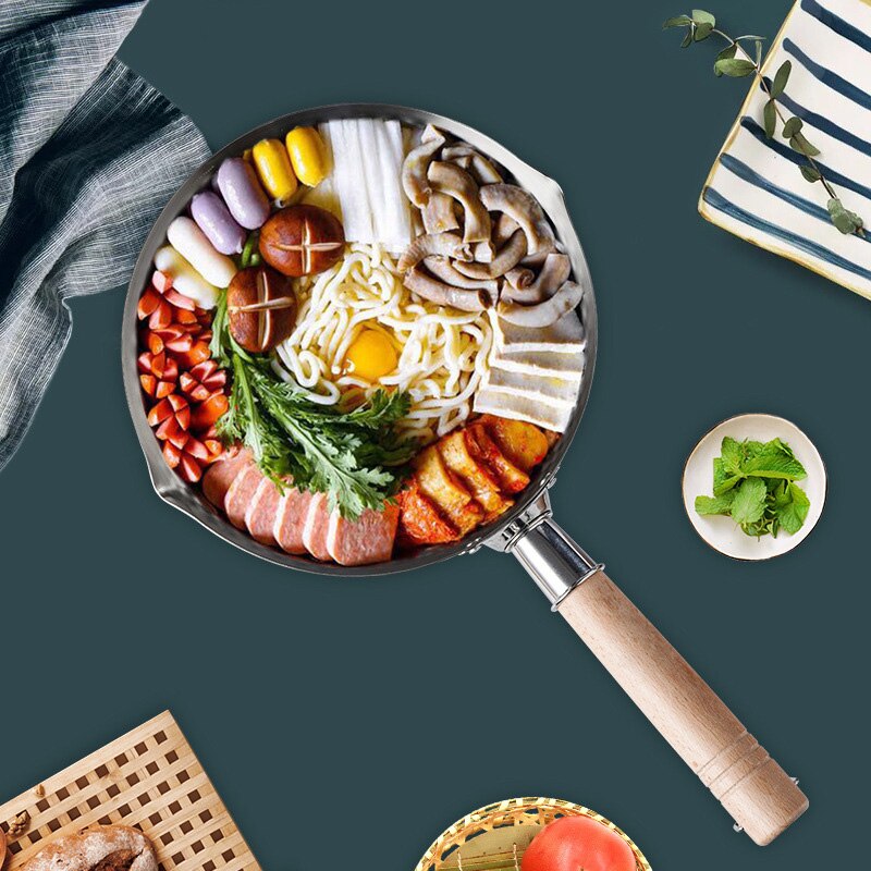 Stainless Steel Cast Iron Cooking Pot Set Mini Non Stick Egg Pan Japanese Kitchen Hotpot Ramen Soup Pot Korean Cookware