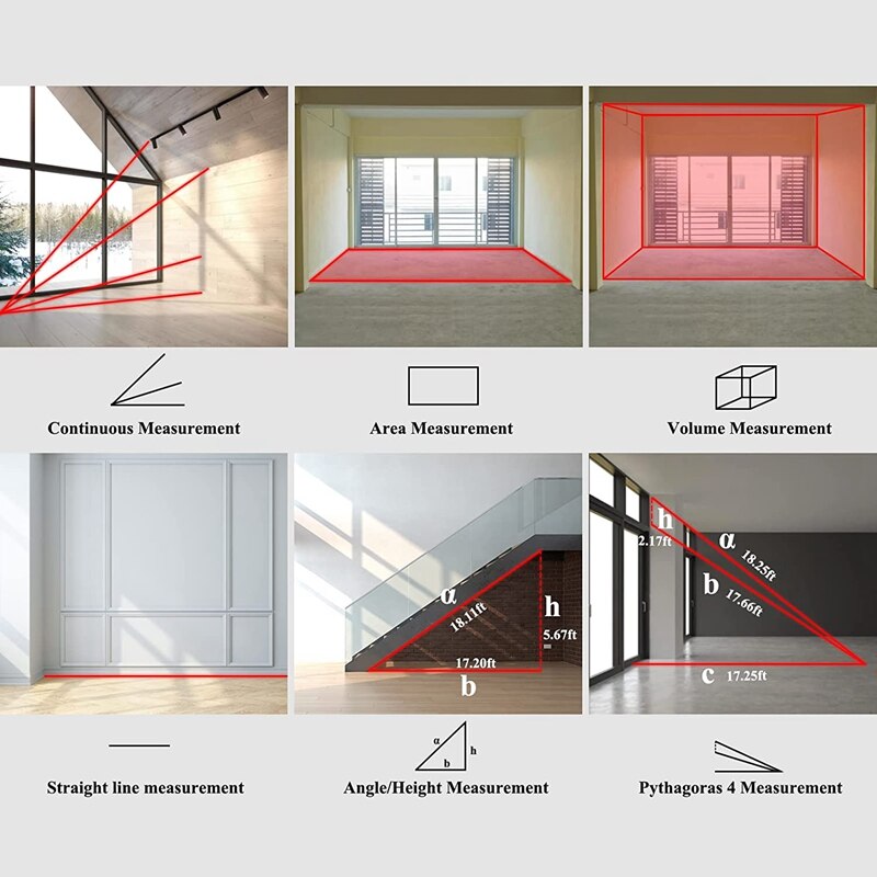 Measurement 131 Ft, Ft/In/M Unit Switch Digital Tape Measure, With Bubble Level Measurement Tool