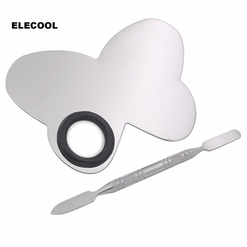 1Pc Rvs Verf Palet Make-Up Mengen Lade Staaf Spatel Set Voor Nail Art Foundation Oogschaduw Olieverf Make-Up tool