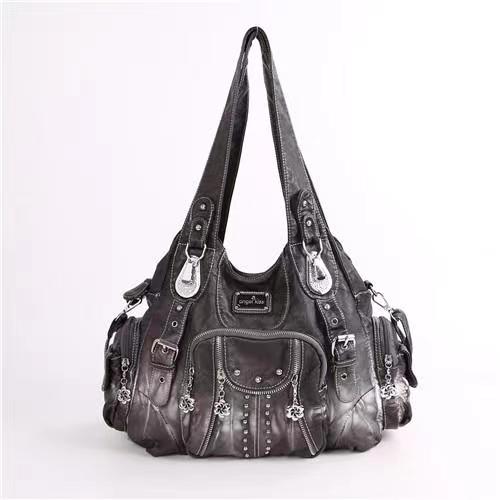 Angelkiss Bag Women Handbags Women Shoulder Bags PU Leather Handbag Female Satchel Big Shoulder Purse Bag bolsa feminina: Gold