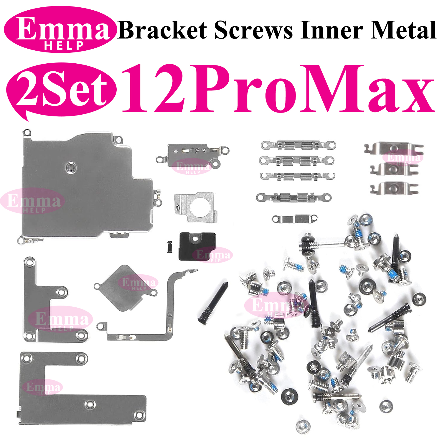 2set Full Inside Small Metal Holder Bracket Shield Plate Set Full Screws For iPhone 11 12 13 Pro Max X XS XR Repair Assessories: Blue