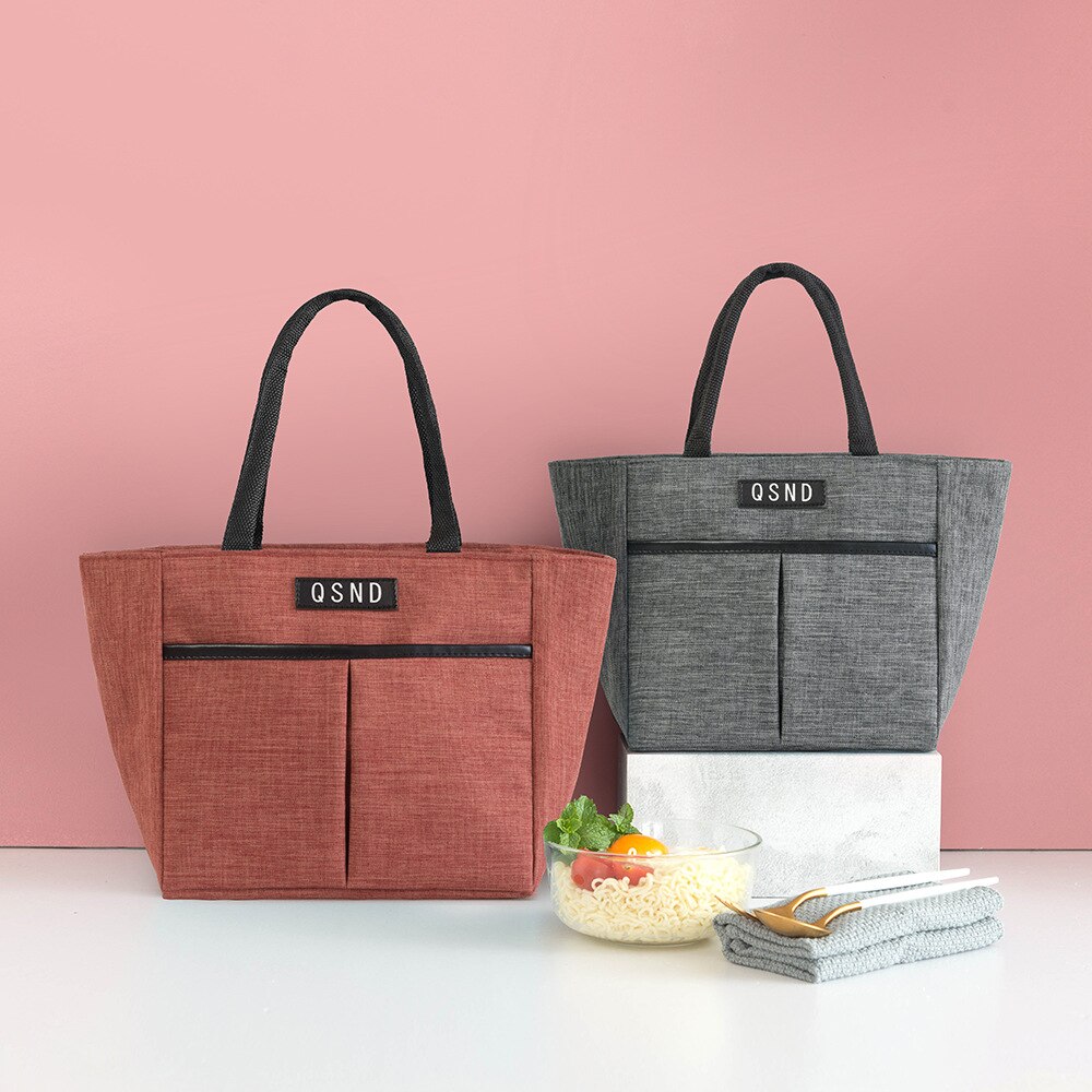 Waterproof Lunch Box Bag Portable Insulated Canvas Tote Thermal Food Picnic Women Kid Cooler Bag