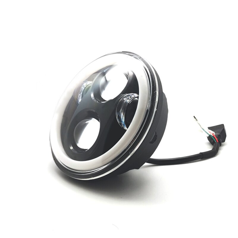 Faro LED de 5,75 pulgadas para motocicleta, Halo, Ojos de Ángel blancos DRL, luz de señal de giro para Harley Sportster Touring, Super Glide Dyna