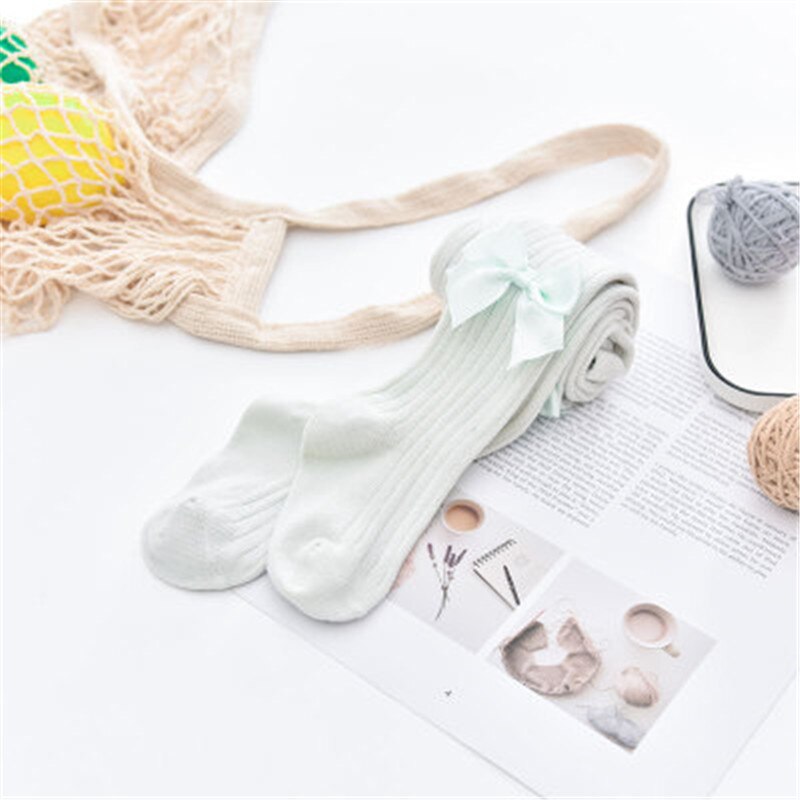 2-7Y Lint Bows Baby Meisjes Panty Kleding Winter Katoen Gebreide Baby Kousen Collant Bebe Fille Pantyhorse Kinderen Panty