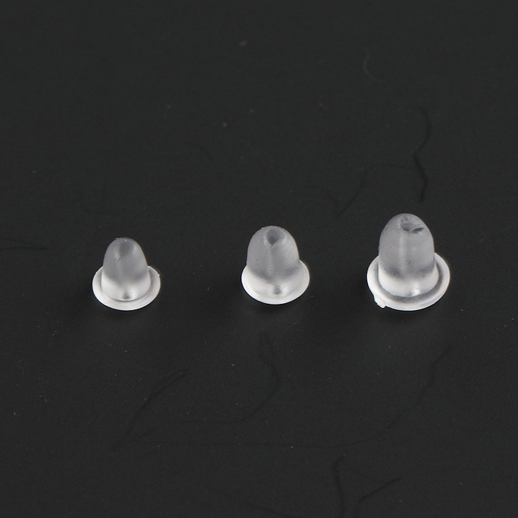 200/1000 Uds. De pendientes transparentes de silicona, respaldos de seguridad, tapón de embrague tipo bala, repuesto para pendientes de gancho, aros, accesorios DIY