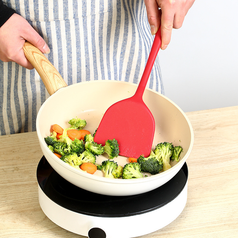 Siliconen keukengereiset Hittebestendig, antiaanbaklaag Veilig, food-grade spatel en lepel voor gezond koken